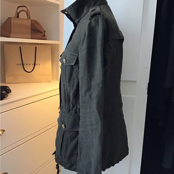 Tory Burch Green Utility Jacket with Hidden Zipper - Picture 2 of 12